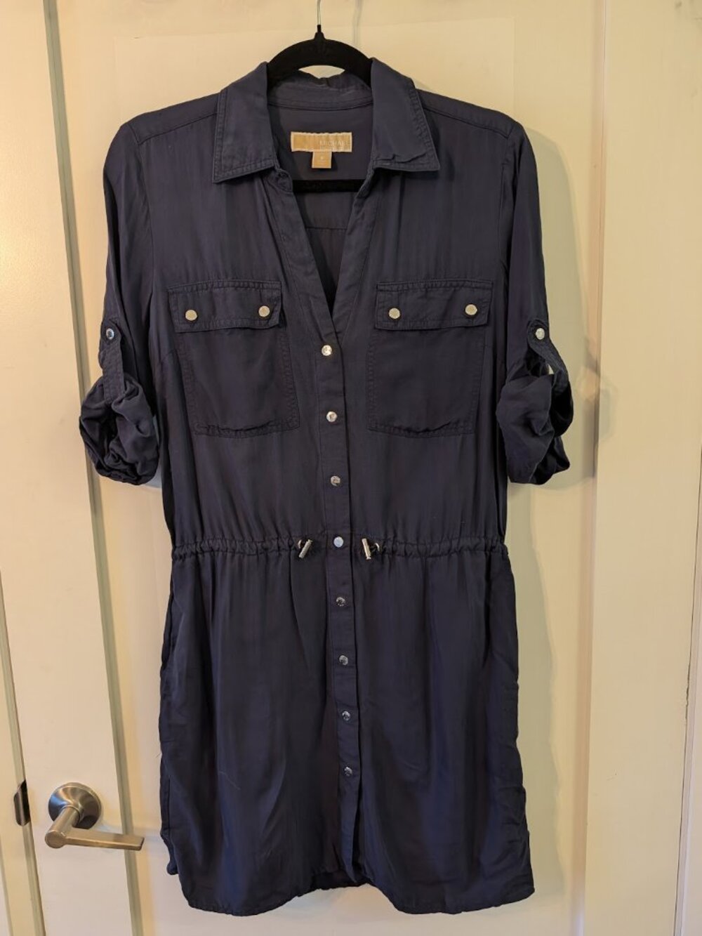 Michael Kors Navy Utility Shirt Dress S